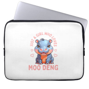 A Girl Who Loves Moo Deng Hippo Women Toddler Girl Laptop Sleeve