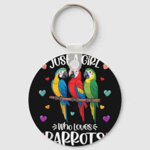 A girl who loves parrots cute bird lover womenA gi Key Ring