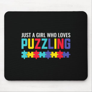 A Girl Who Loves Puzzling Puzzle Puzzle Horror Mouse Pad