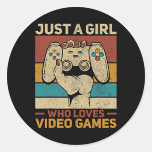 A Girl Who Loves Video Games Gaming Apparel Gamer Classic Round Sticker