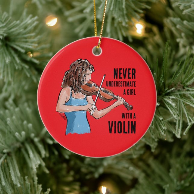 A Girl with a Violin Ornament (Tree)