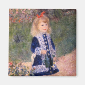 A Girl With A Watering Can by Pierre Renoir Magnet