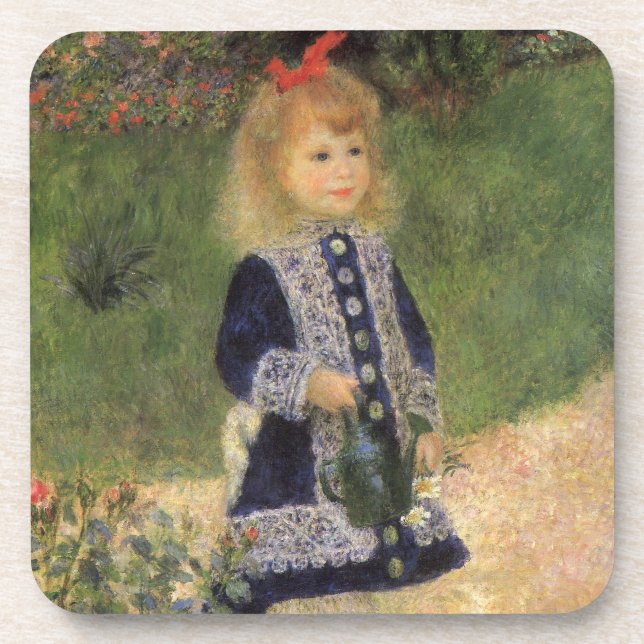 A Girl with Watering Can by Pierre Renoir Coaster (Front)