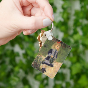 A Girl with Watering Can by Pierre Renoir Key Ring