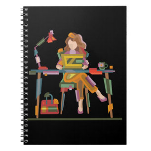 A GIRL WORKING SINCERELY IN LAPTOP 96 NOTEBOOK