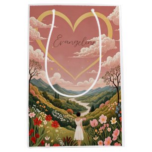 A Girl's Heartfelt Gaze Personalised   Medium Gift Bag