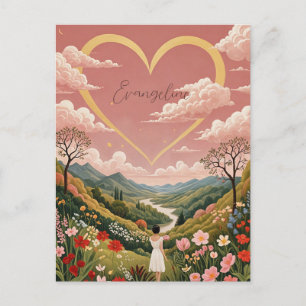 A Girl's Heartfelt Gaze Personalised   Postcard