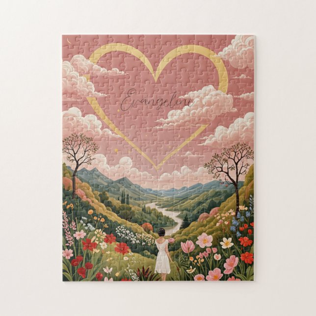 A Girl's Heartfelt Gaze Personalized   Jigsaw Puzzle (Vertical)