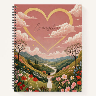 A Girl's Heartfelt Gaze Personalized Notebook