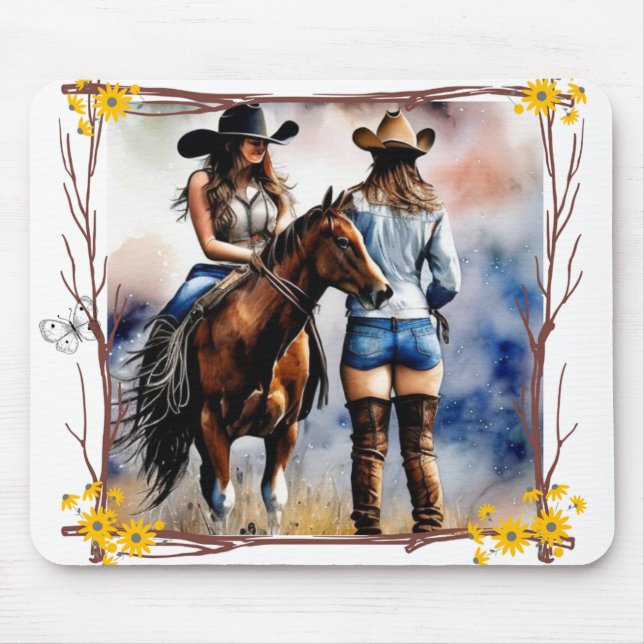 A Girls Horse Mouse pad  (Front)