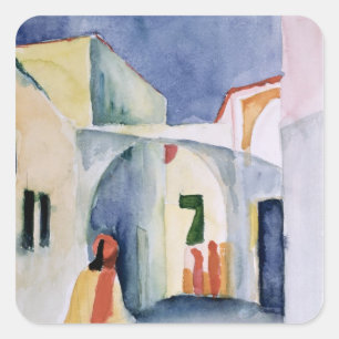 A Glance Down an Alley Square Sticker
