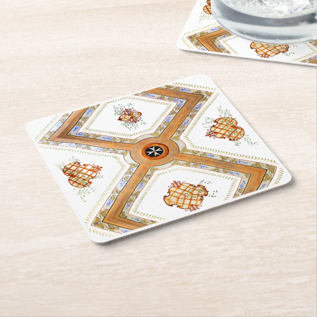 A Glass Ceiling Square Paper Coaster (Angled)