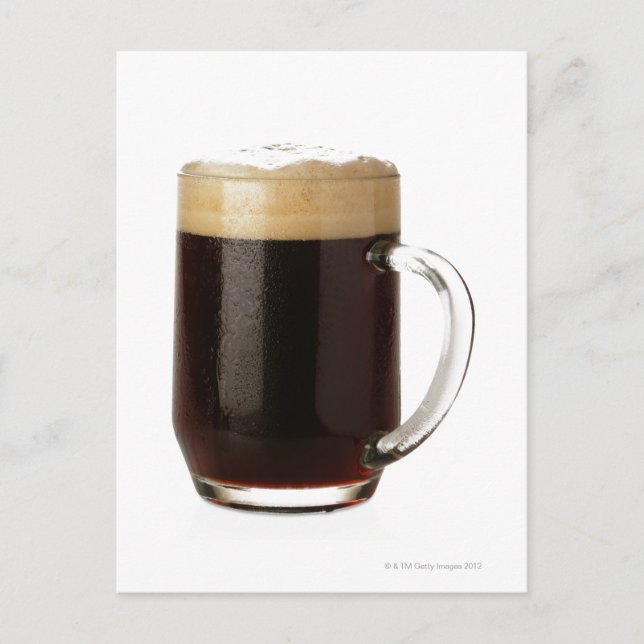 A glass of dark beer postcard (Front)