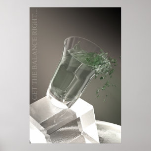 A glass of green water poster