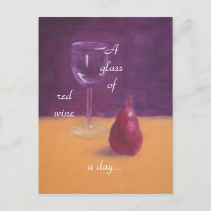 "A glass of red wine a day..." Postcard