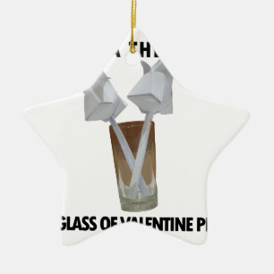 A glass of valentine peace. ceramic tree decoration