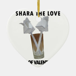 A glass of valentine peace. ceramic tree decoration