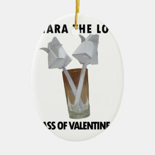A glass of valentine peace. ceramic tree decoration