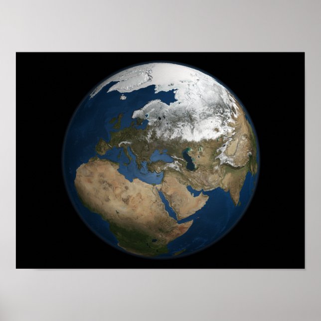 A global view over Europe and Scandinavia Poster (Front)