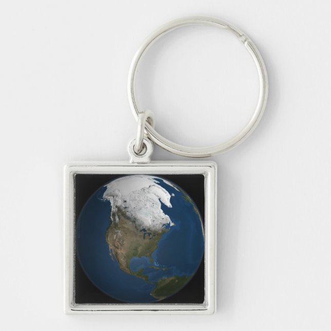 A global view over North America Key Ring (Front)