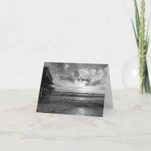 A Glorious Beach Morning Grayscale Thinking Of You Card