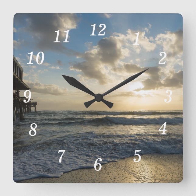 A Glorious Beach Morning Wall Clock (Front)