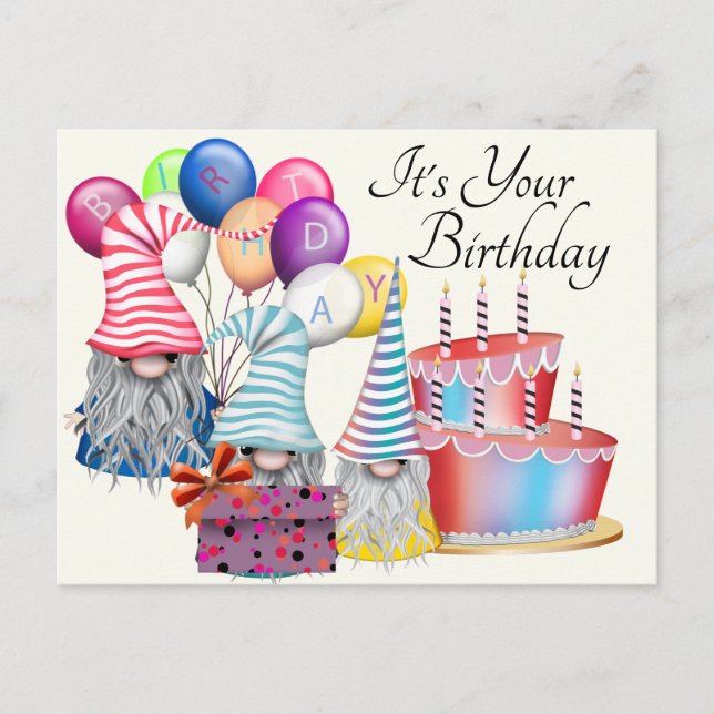 A Gnome Birthday Postcard (Front)
