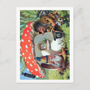 A Gnome Living in a Mushroom Cottage Postcard