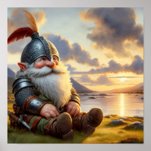 A Gnome Warrior Taking a Rest Poster