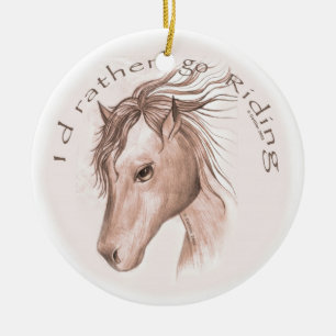 A Go Riding Horse Ceramic Tree Decoration