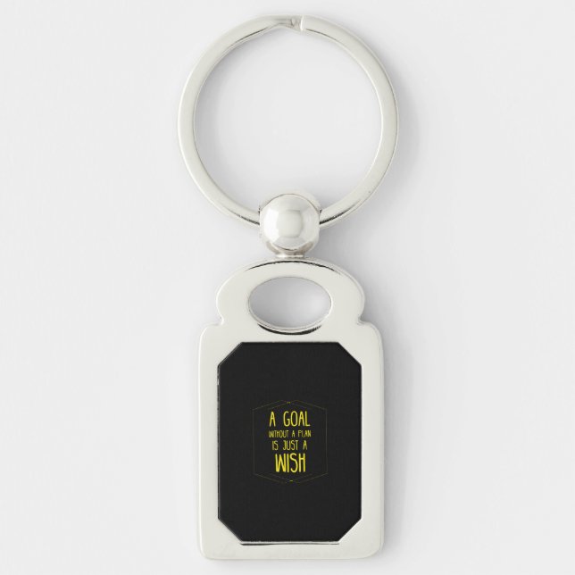 A goal without a plan inspirational quote key ring (Front)