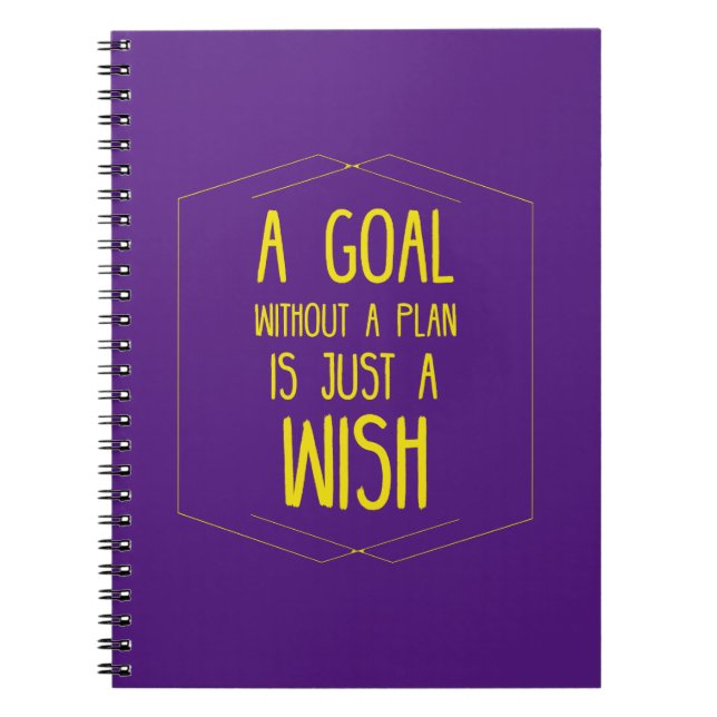 A goal without a plan inspirational quote notebook (Front)