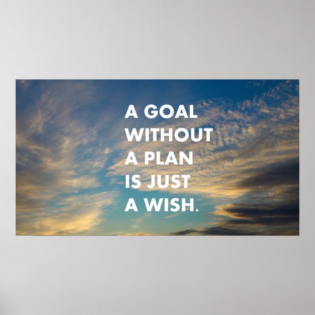 A goal without a plan is just a wish poster (Front)