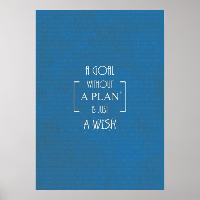 A Goal without a Plan is just a Wish Quotes Poster (Front)