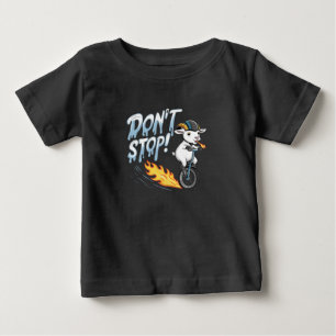A goat riding a unicycle baby T-Shirt