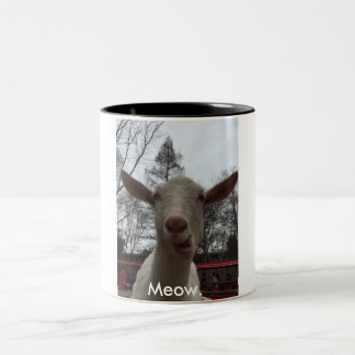 A Goat Says Meow. Two-Tone Coffee Mug