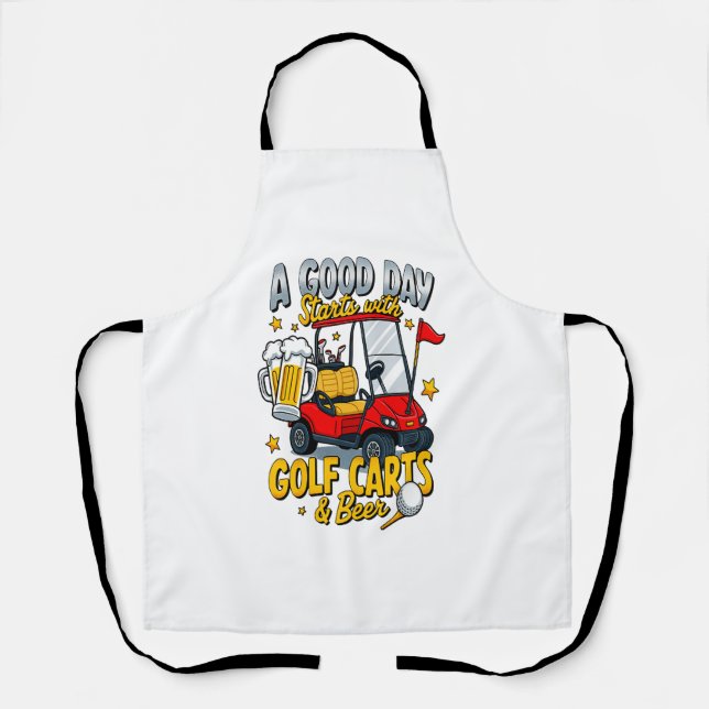 A God Day Starts with Golf Carts Apron (Front)