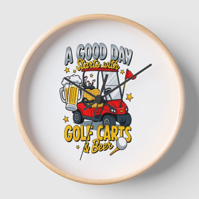 A God Day Starts with Golf Carts Clock (Front)