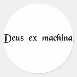 A god from a machine. classic round sticker