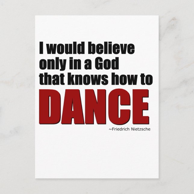 A God the knows how to dance Postcard (Front)