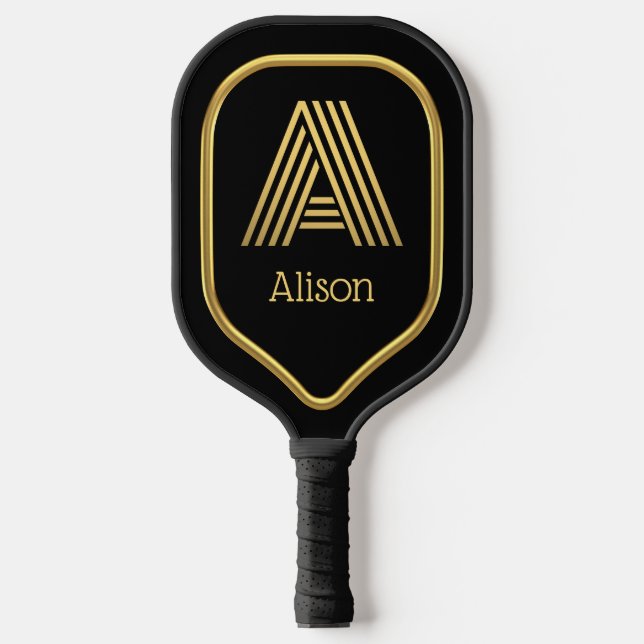 A Gold Initial Pickleball Paddle (Front)