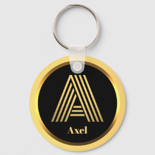 A Gold Monogrammed Letter Personalised Keychain