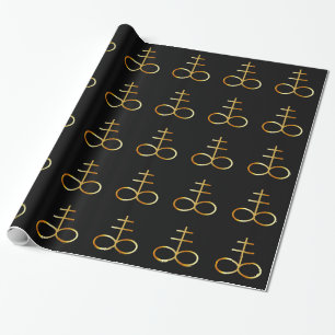 A golden Leviathan Cross or Sulphur symbol Wrapping Paper
