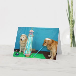 A Golden Mini Golf Birthday Card
