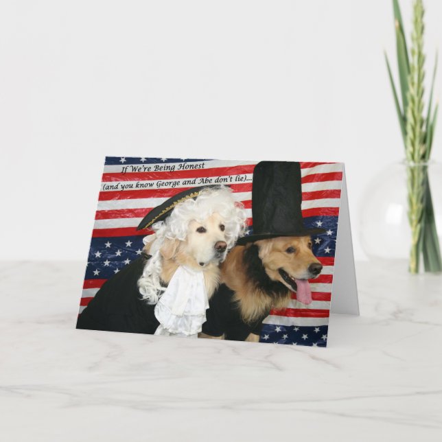 A Golden Presidential Birthday Card (Front)