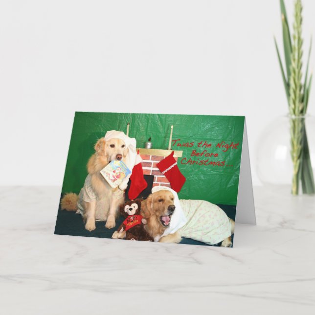A Golden Retriever Cosy Little Christmas Holiday Card (Front)