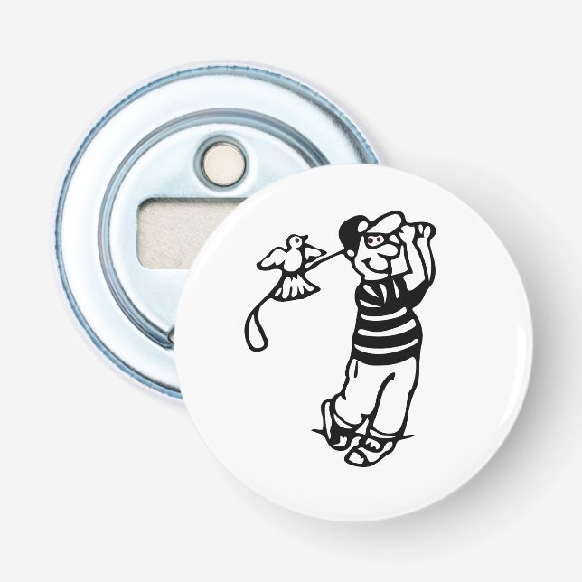 A Golfer in b-w Bottle Opener (Front)