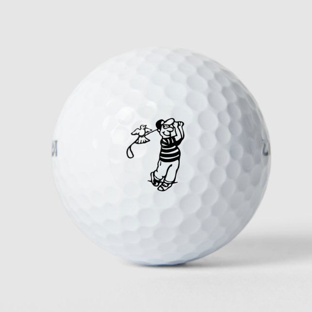 A Golfer in b-w Golf Balls (Front)