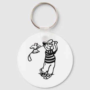 A Golfer in b-w Key Ring
