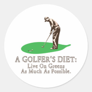 A Golfer's Diet Classic Round Sticker